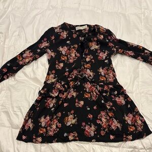 Zara Black Floral Blouse